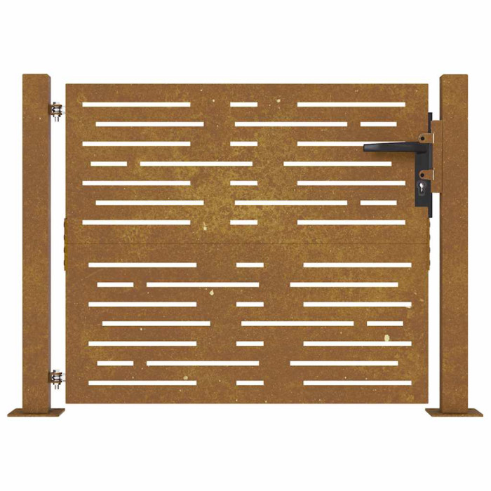 Vrtna vrata 100x75 cm iz kortenskega jekla kvadratna oblika